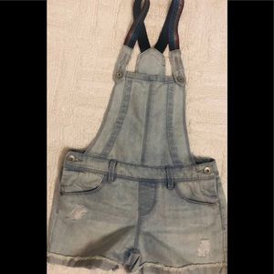 LkNew Grls Sz10 Squeeze Rnbw Shrt Overalls